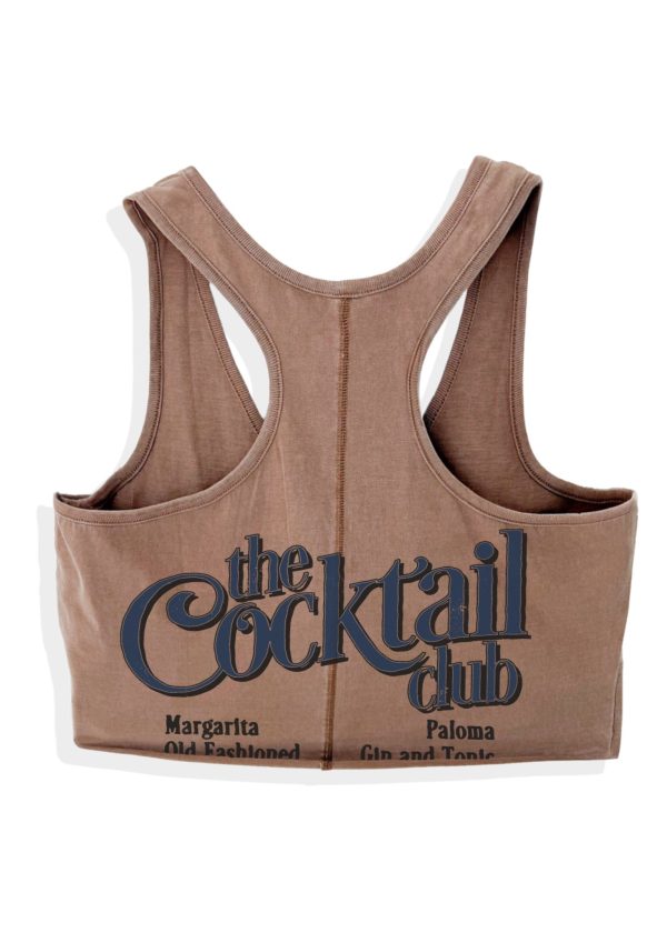 CROPPED THE COCKTAIL CLUB GRAPHIC BOYFRIEND TANK Hot on Sale - Image 2