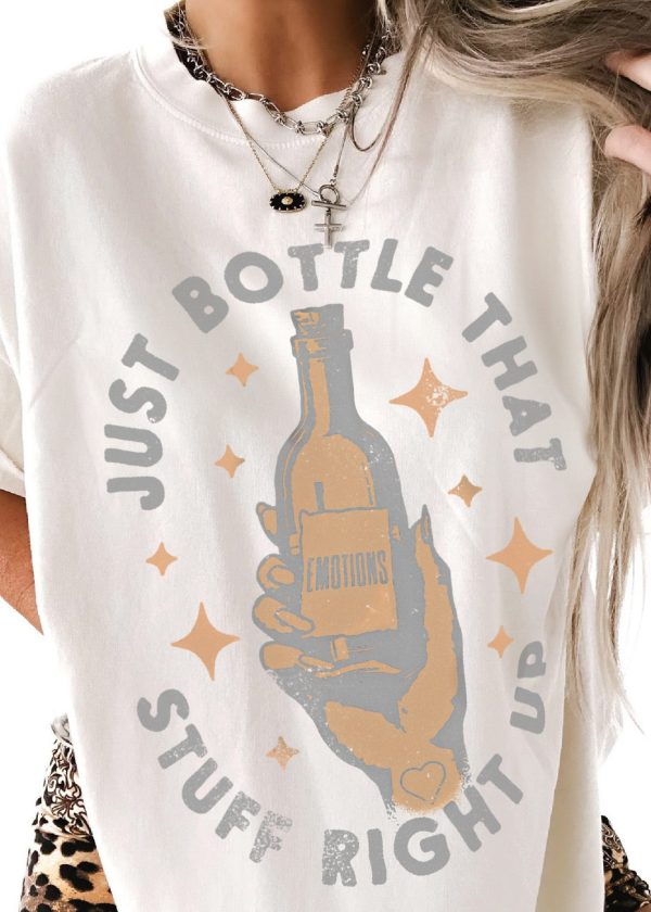 JUST BOTTLE THAT STUFF RIGHT UP SIDE SLIT TEE on Sale