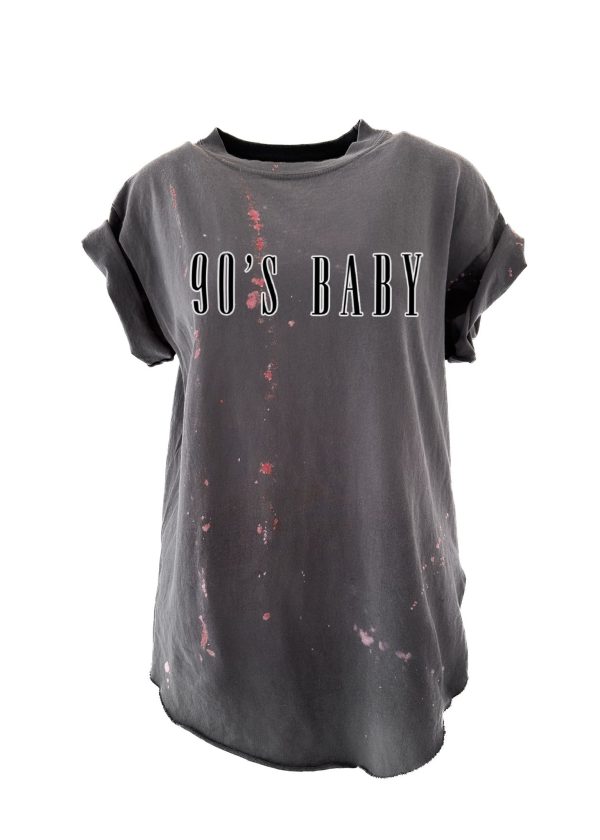 90 s BABY BLEACHED OUT SIDE SLIT TEE Fashion - Image 2
