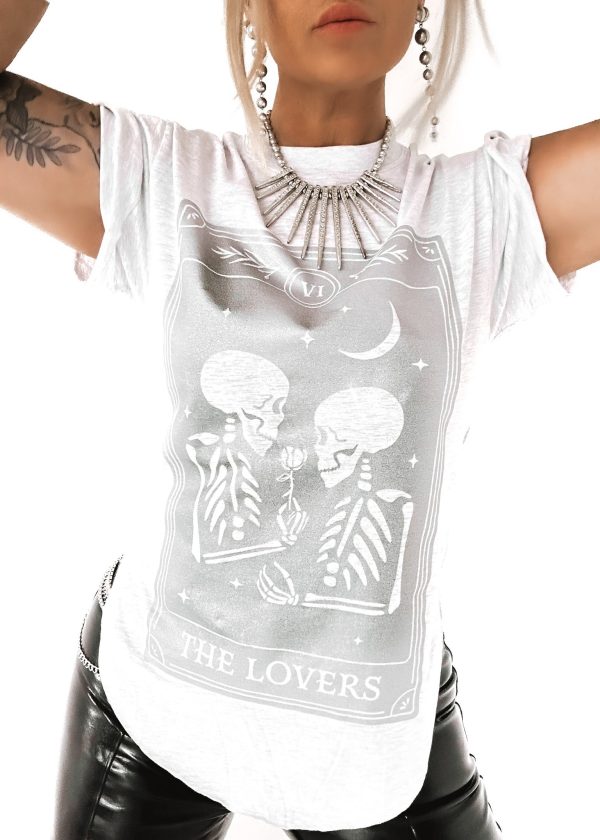 THE LOVERS TAROT SIDE SLIT TEE Cheap