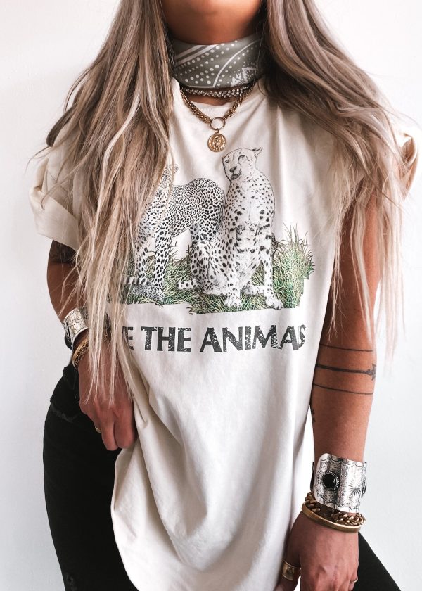 90 s SAVE THE ANIMALS VINTAGE SIDE SLIT TEE Sale - Image 3