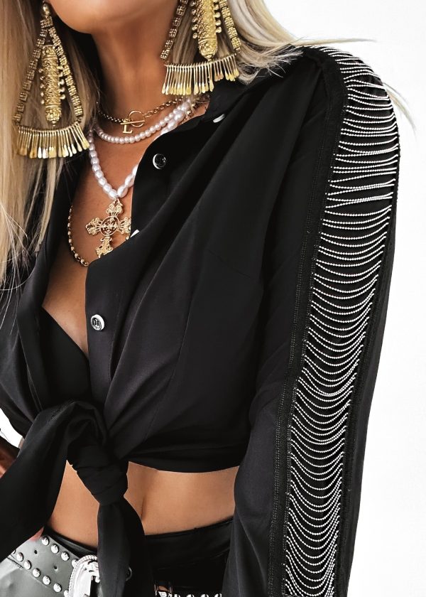 FINAL SALE: BOUNDARIES BUTTON DOWN STATEMENT TOP Online - Image 3