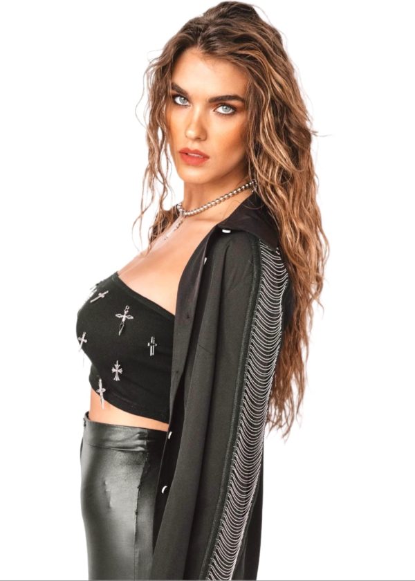 FINAL SALE: BOUNDARIES BUTTON DOWN STATEMENT TOP Online