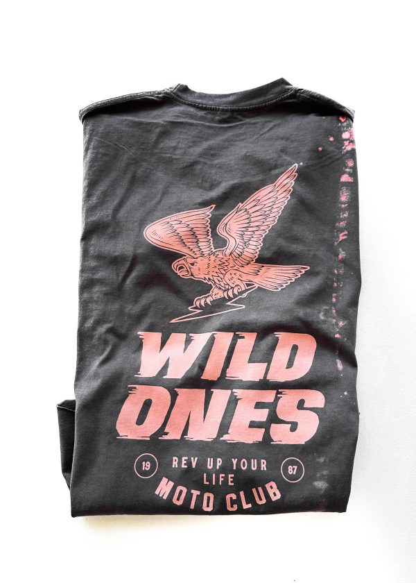 WILD ONES BLEACHED OUT SIDE SLIT TEE Fashion