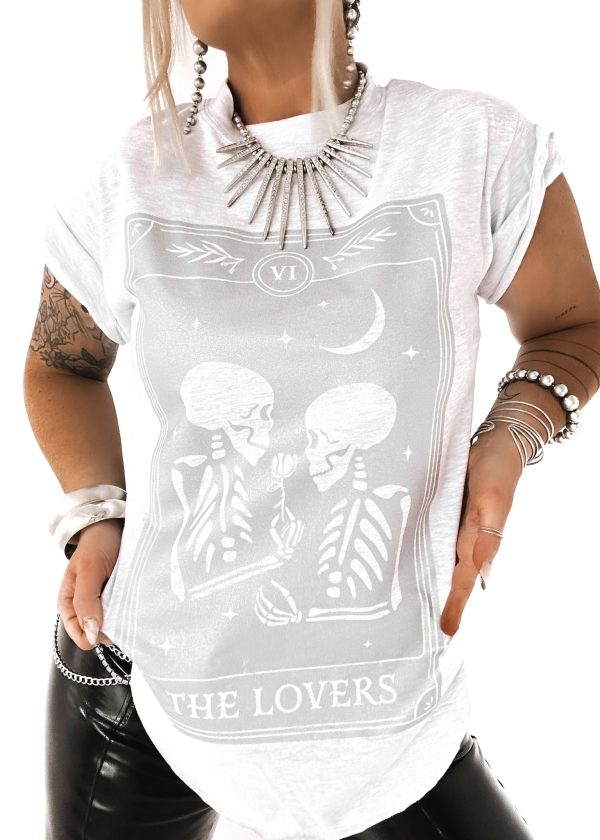 THE LOVERS TAROT SIDE SLIT TEE Cheap - Image 2