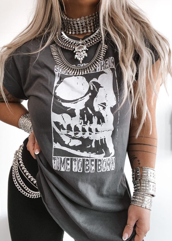 SOULS TAKE THEIR TIME TO BE BORN SIDE SLIT TEE Online Hot Sale