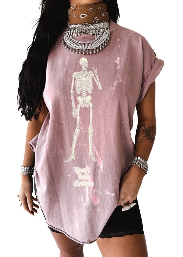 DON T HOLD GRUDGES BLEACHED OUT SIDE SLIT TEE For Discount