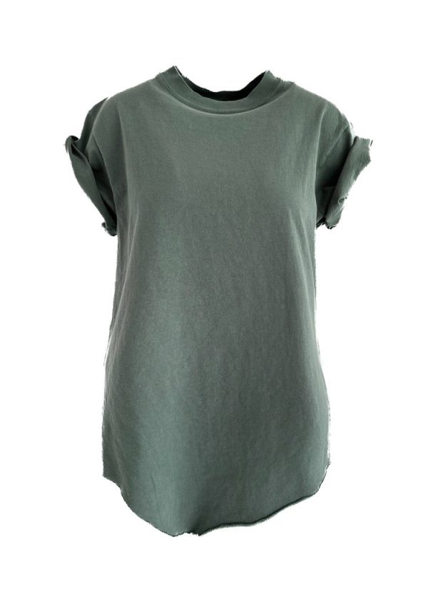 FINAL SALE: PEBBY BASICS TEAL SIDE SLIT TEE For Sale - Image 2