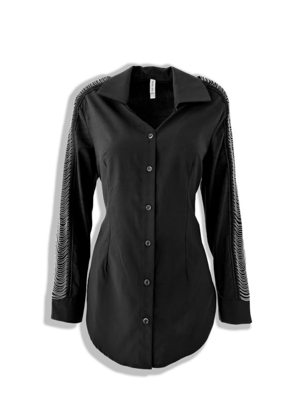 FINAL SALE: BOUNDARIES BUTTON DOWN STATEMENT TOP Online - Image 5